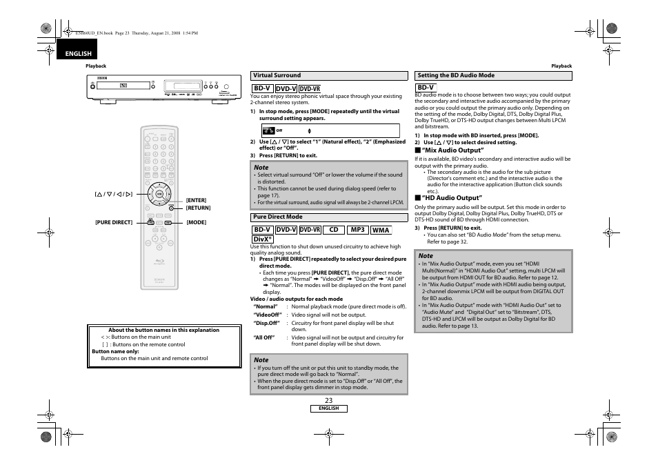 Denon DVD-1800BD User Manual | Page 27 / 45