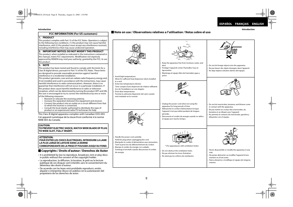 Denon DVD-1800BD User Manual | Page 3 / 45