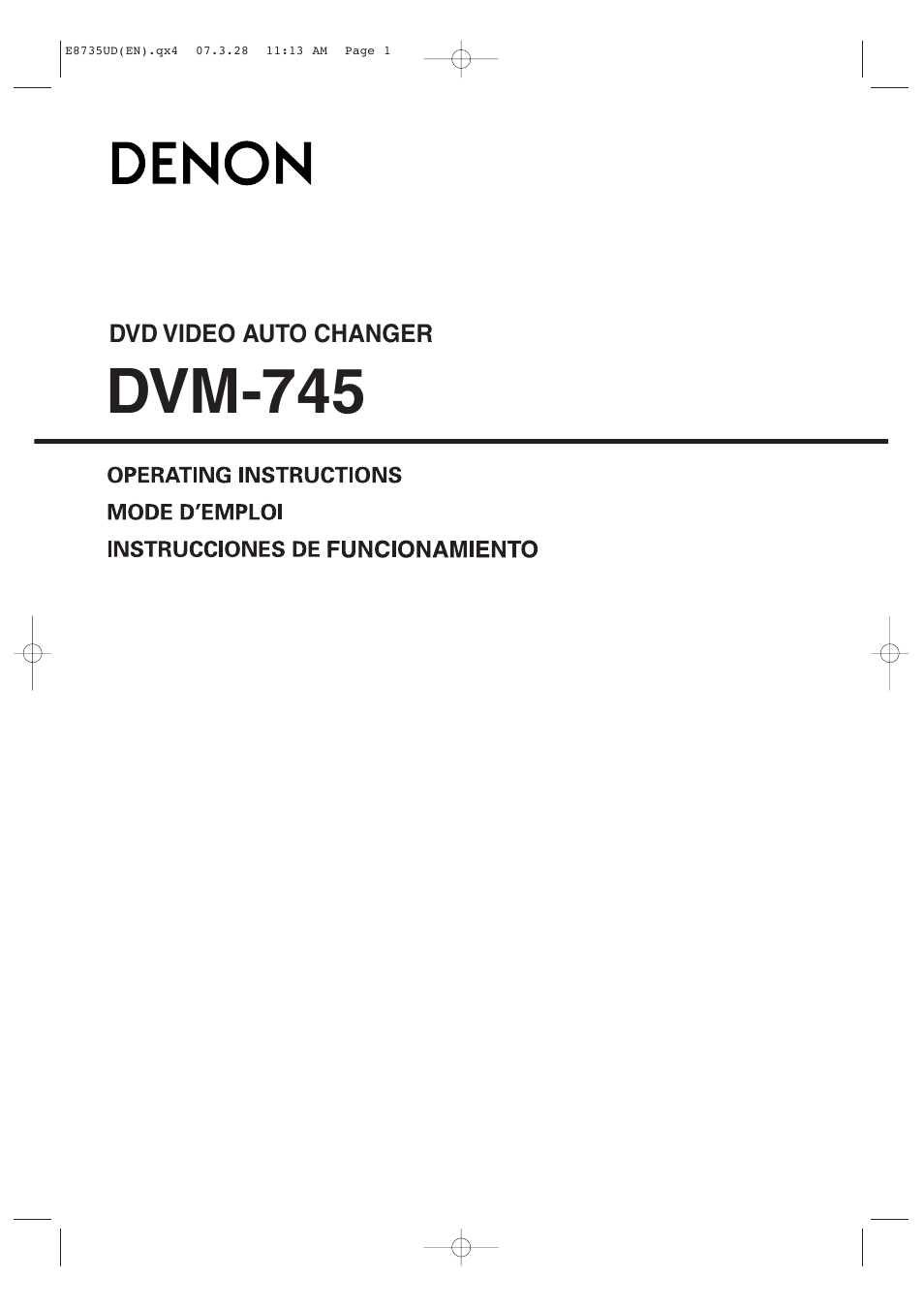 Denon DVM-745 User Manual | 36 pages