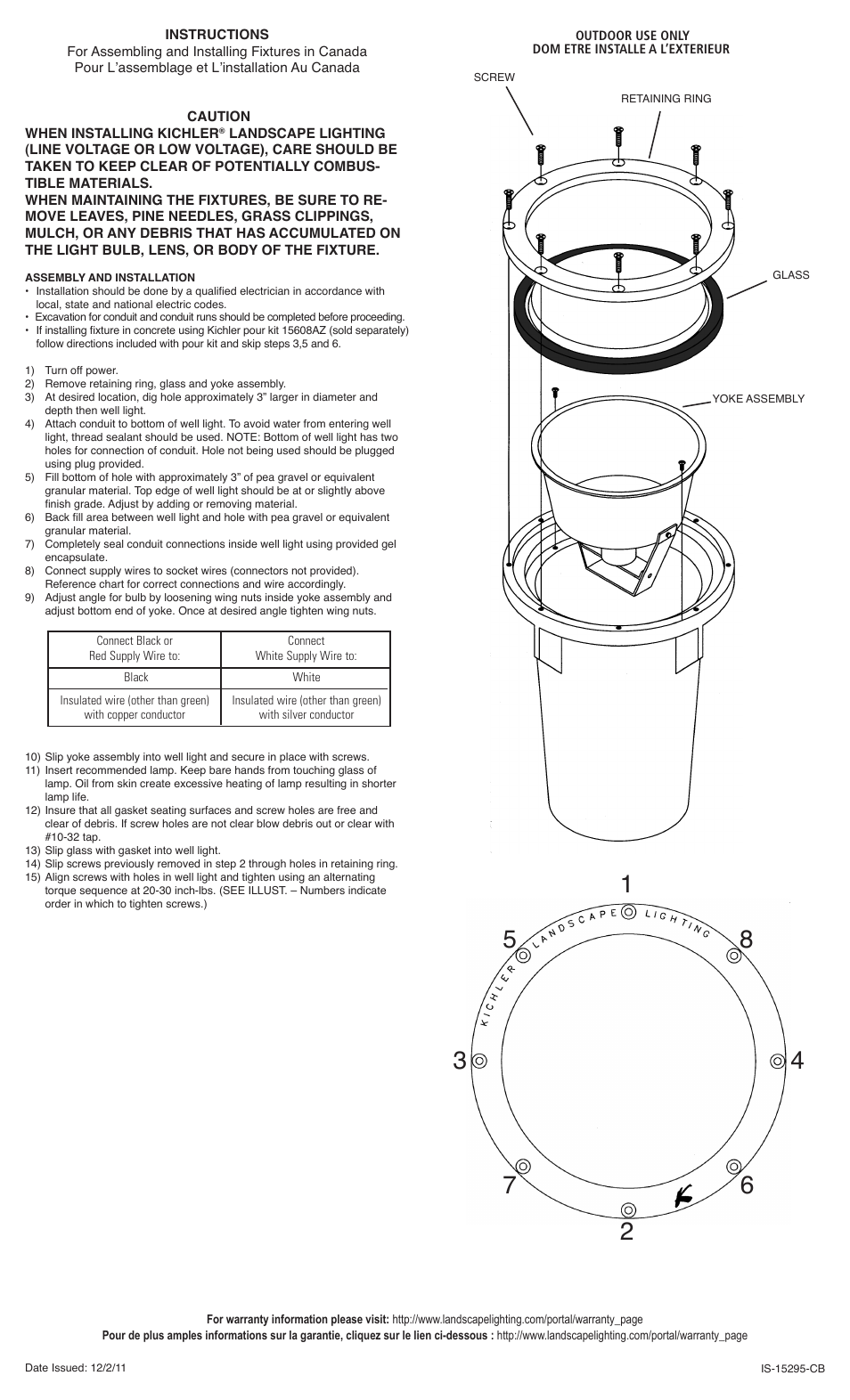 Kichler 15295 User Manual | 1 page