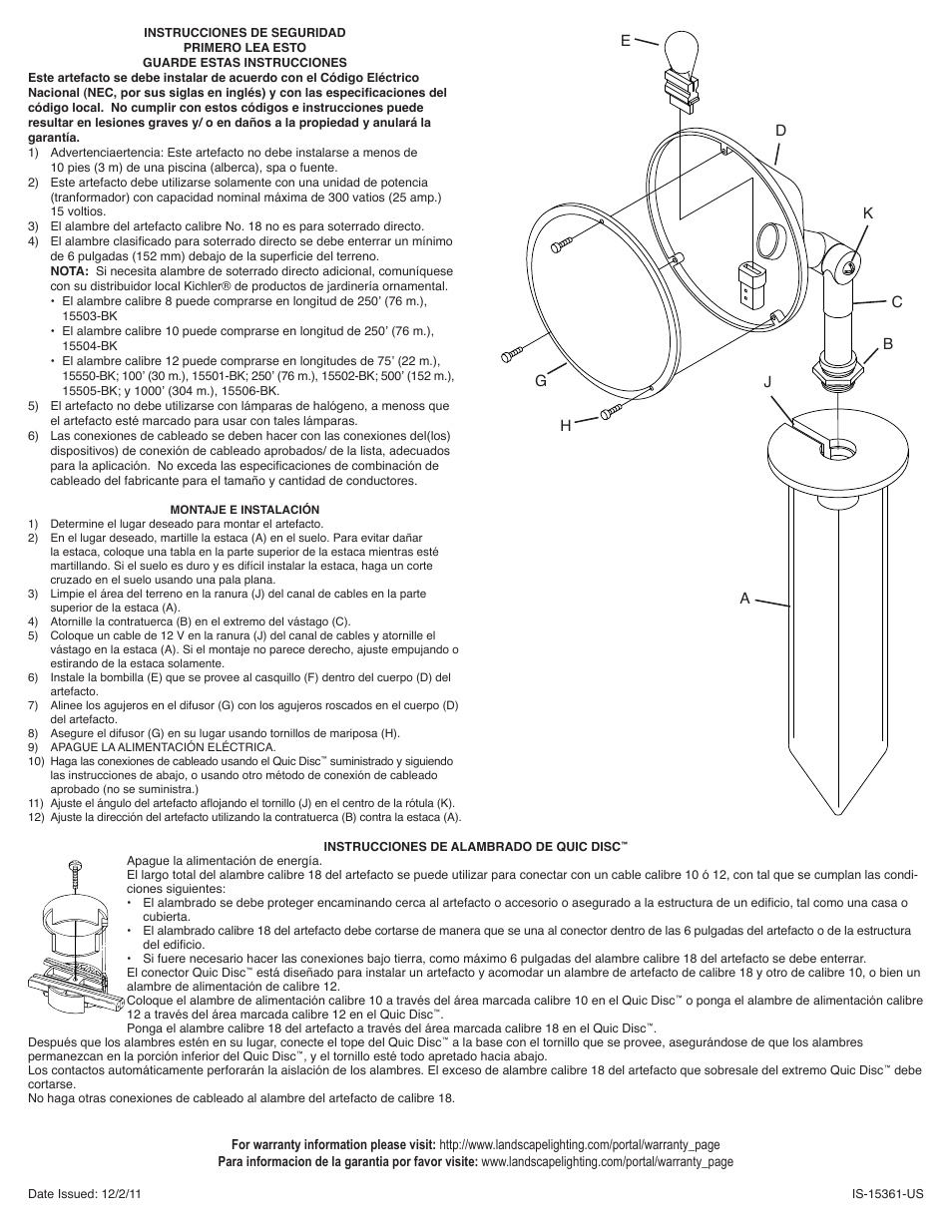 Kichler 15361 User Manual | Page 2 / 2