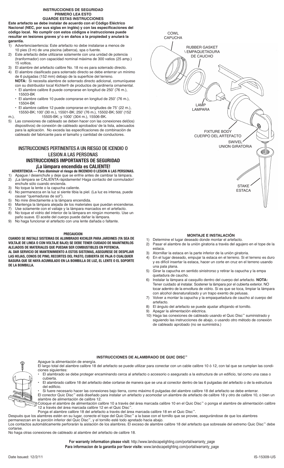 Kichler 15309 User Manual | Page 2 / 2