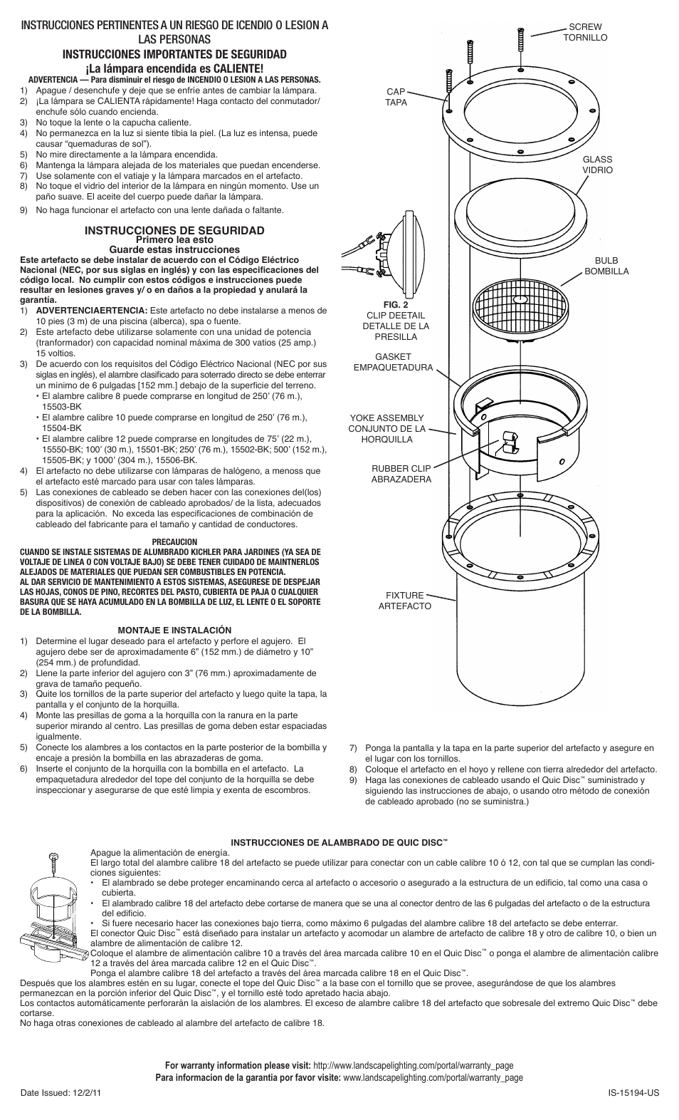 Kichler 15194 User Manual | Page 2 / 2