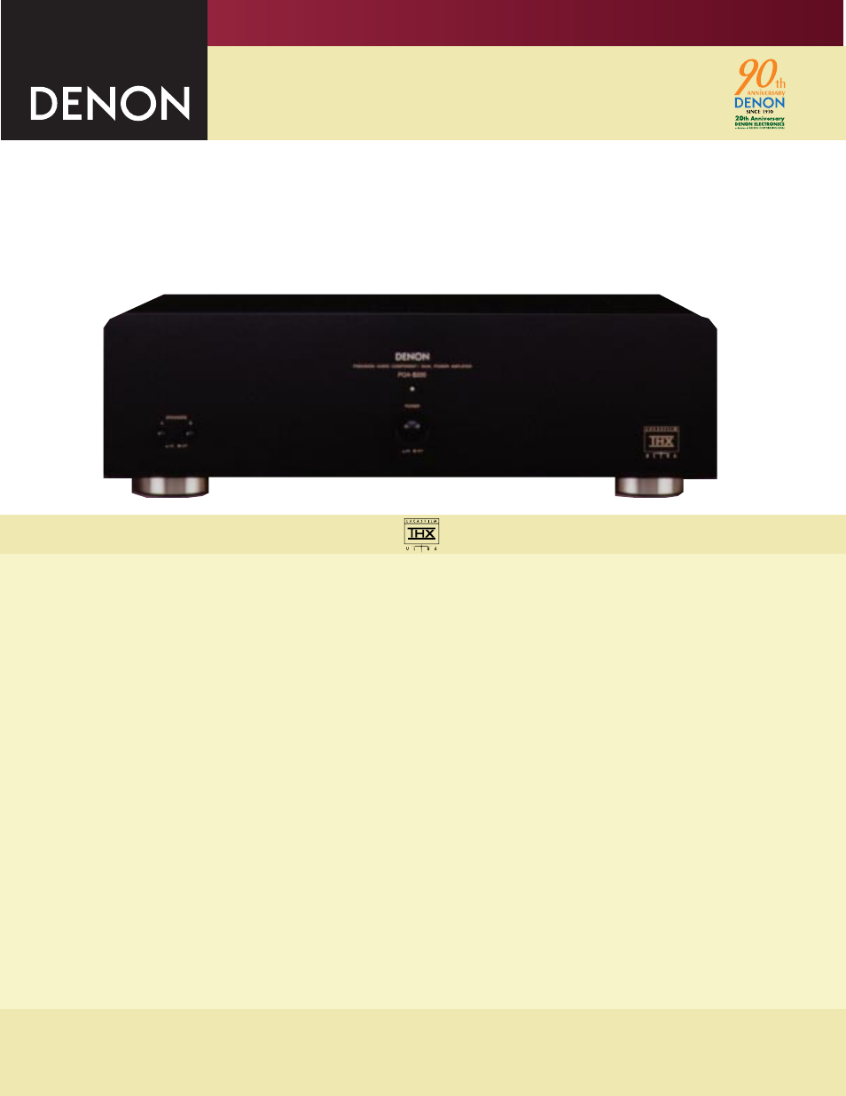 Denon POA-5200 User Manual | 1 page