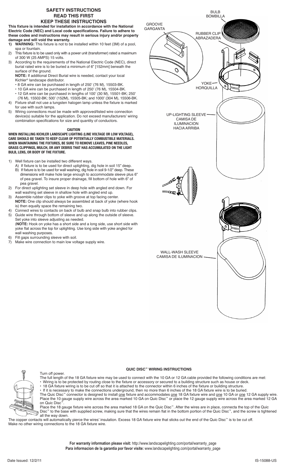Kichler 15088 User Manual | 2 pages