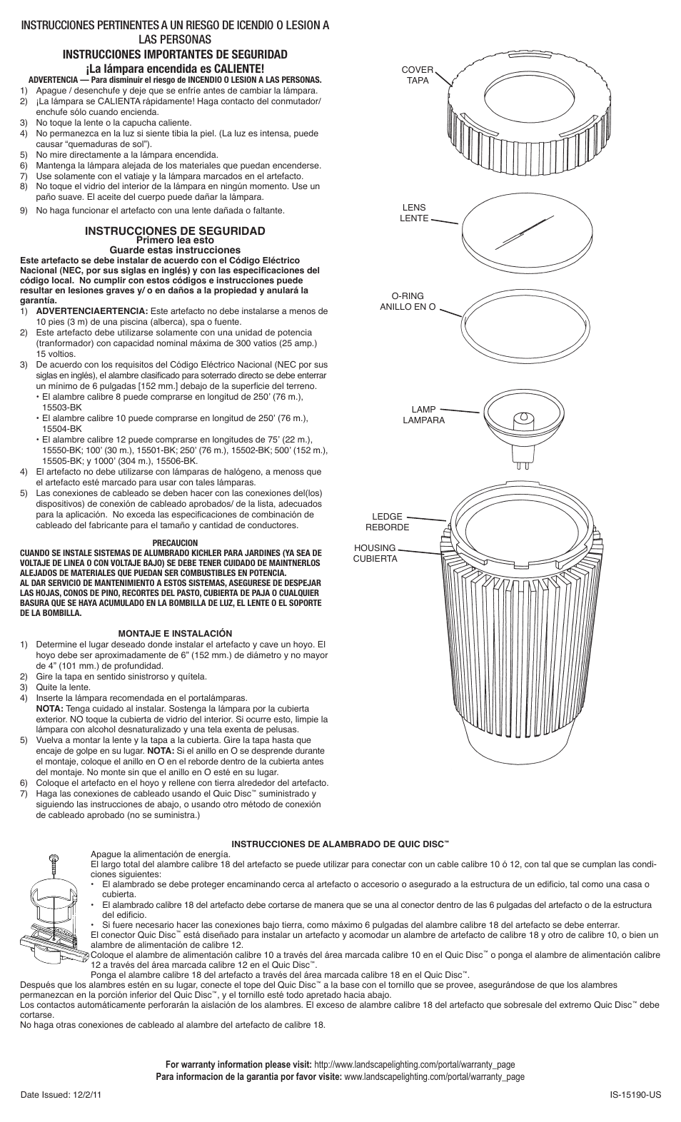 Kichler 15190 User Manual | Page 2 / 2