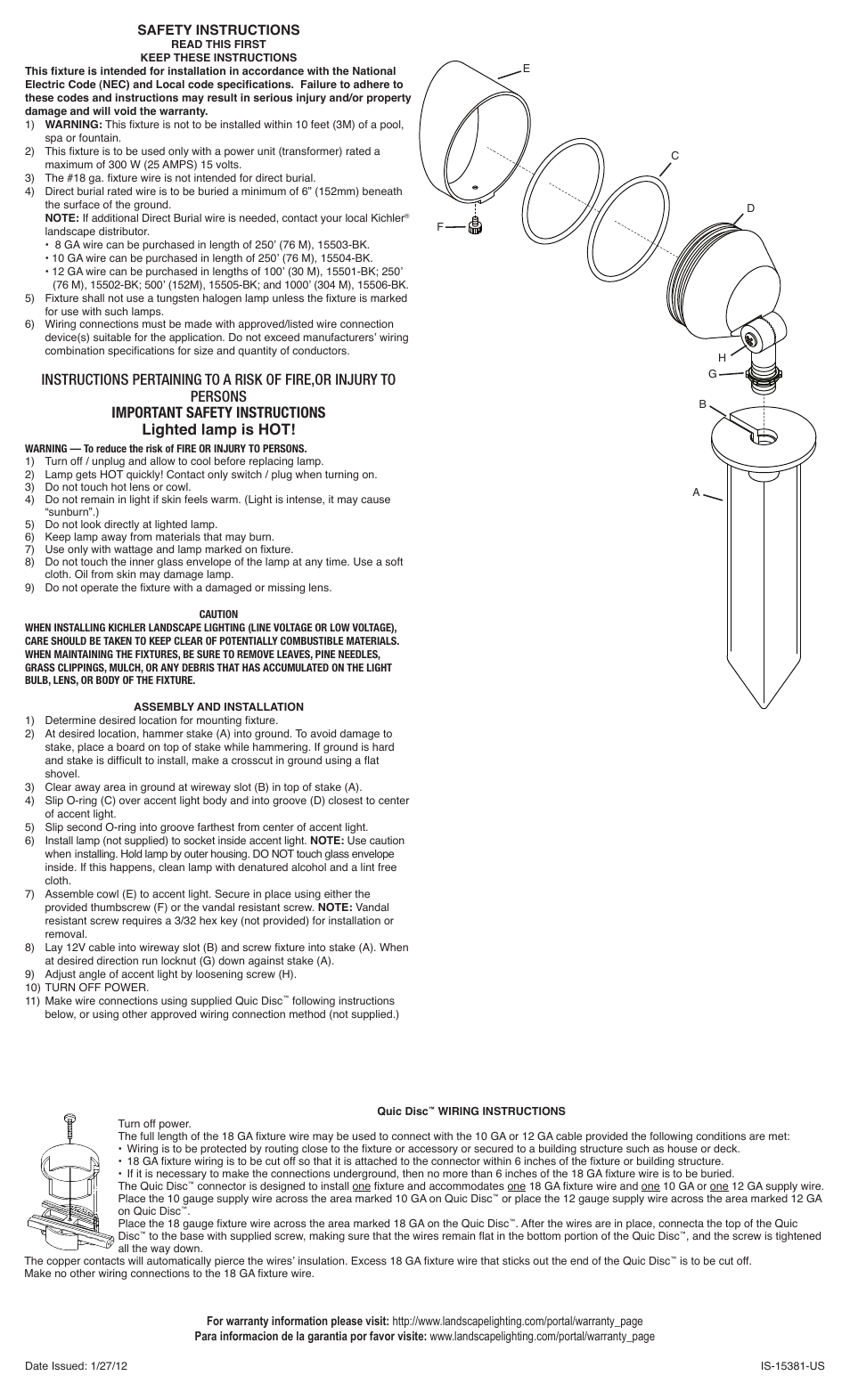 Kichler 15381 User Manual | 2 pages