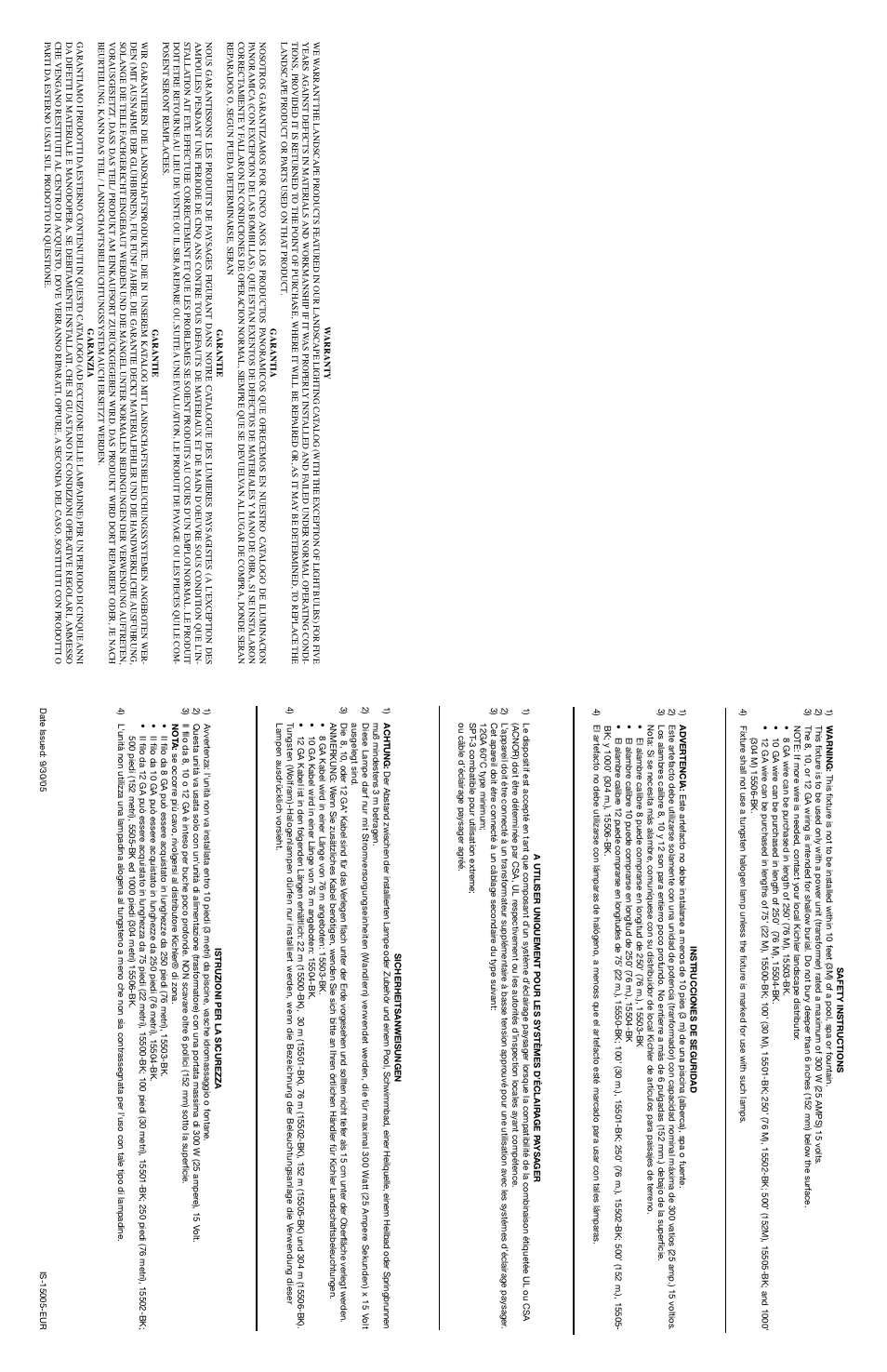 Kichler 15005 User Manual | 2 pages
