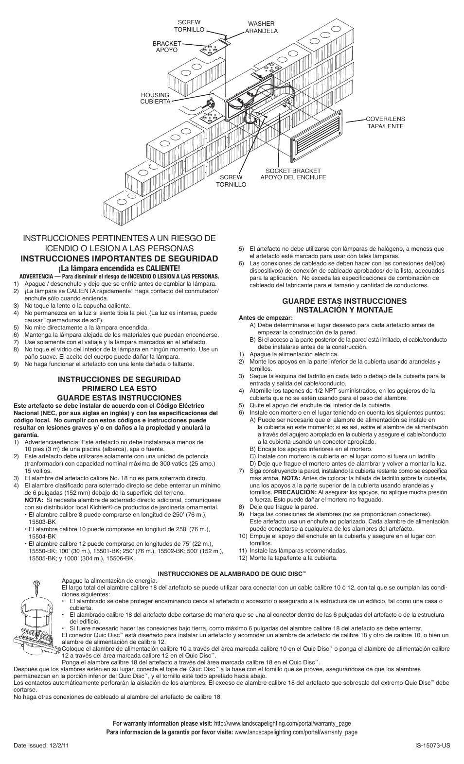 Kichler 15073 User Manual | Page 2 / 2