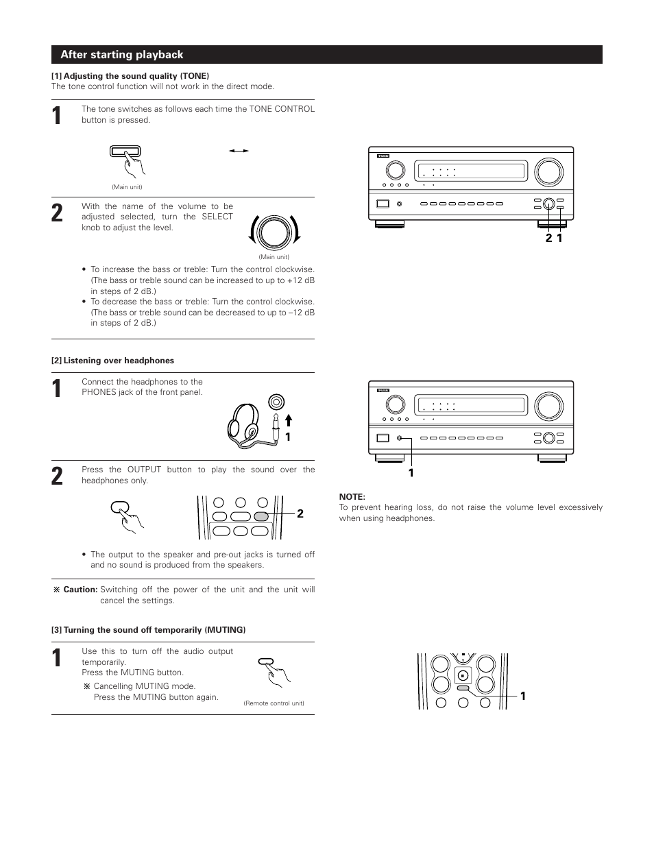 After starting playback | Denon AVR-3801 User Manual | Page 45 / 72