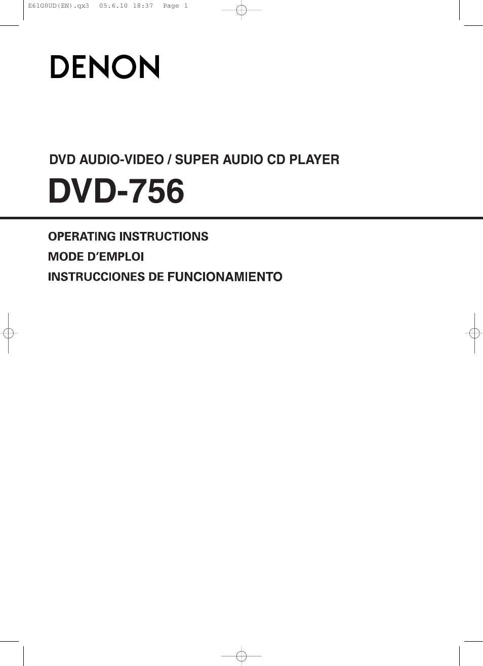 Denon DVD-756 User Manual | 62 pages