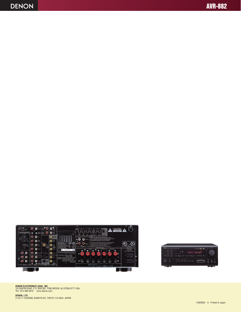 Avr-882 | Denon AVR-882 User Manual | Page 2 / 2