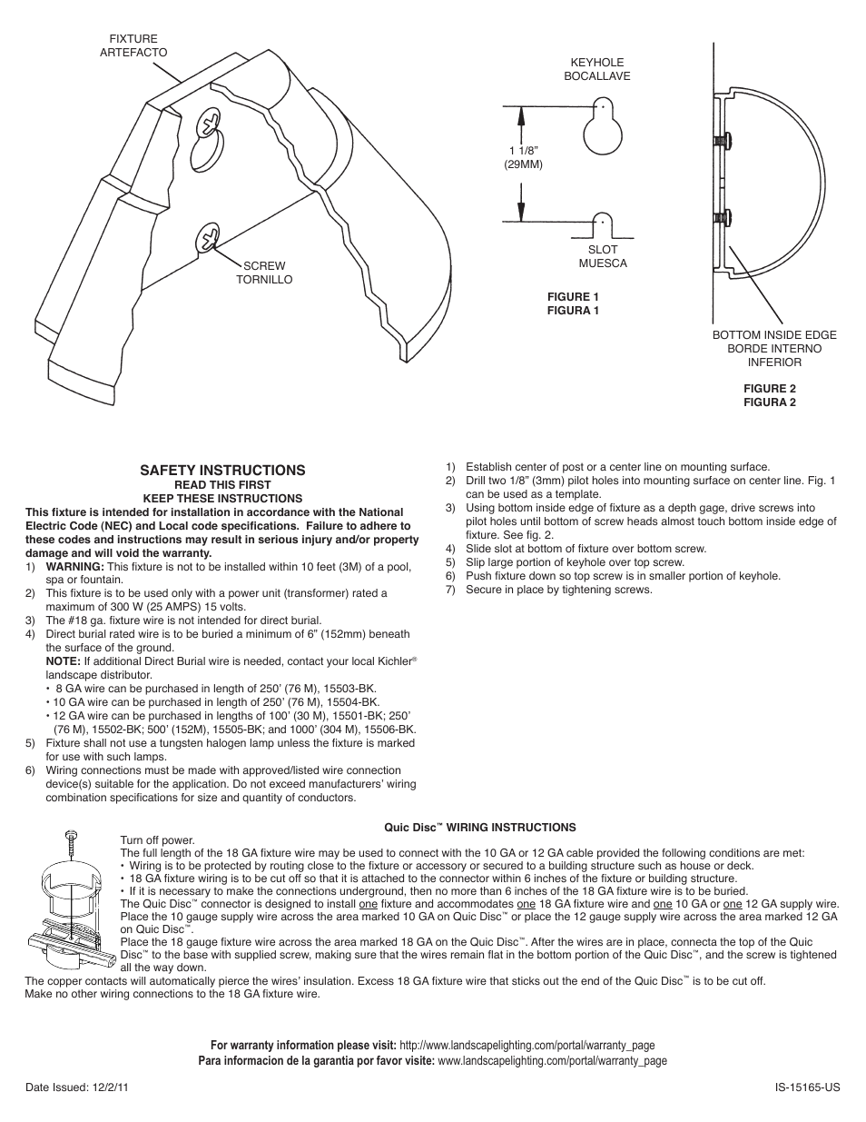 Kichler 15165 User Manual | 2 pages