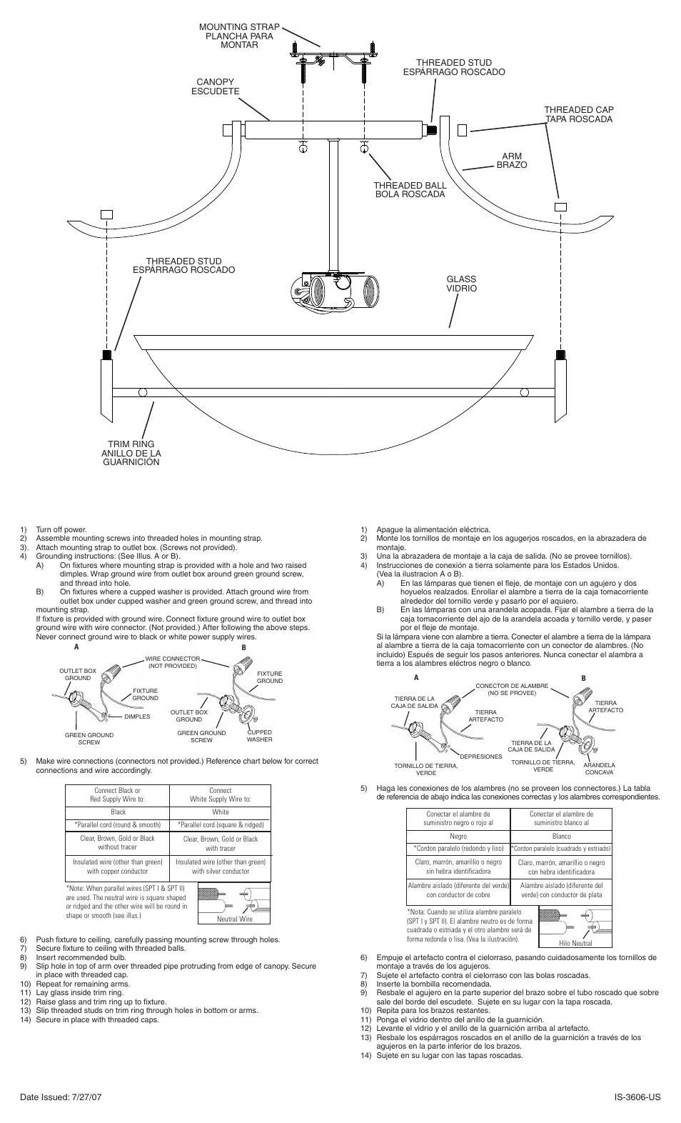 Kichler 3606 User Manual | 1 page