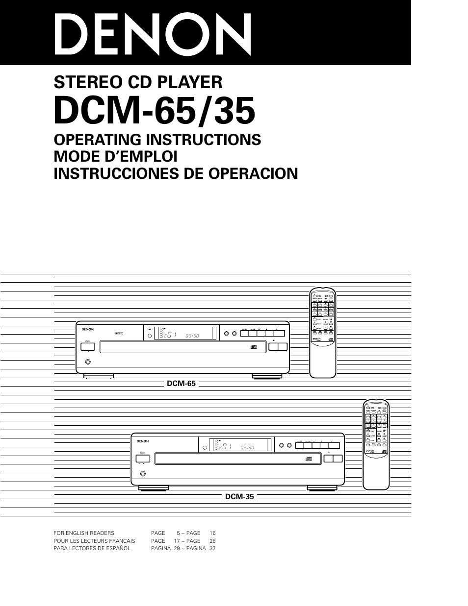 Denon DCM-65/35 User Manual | 38 pages