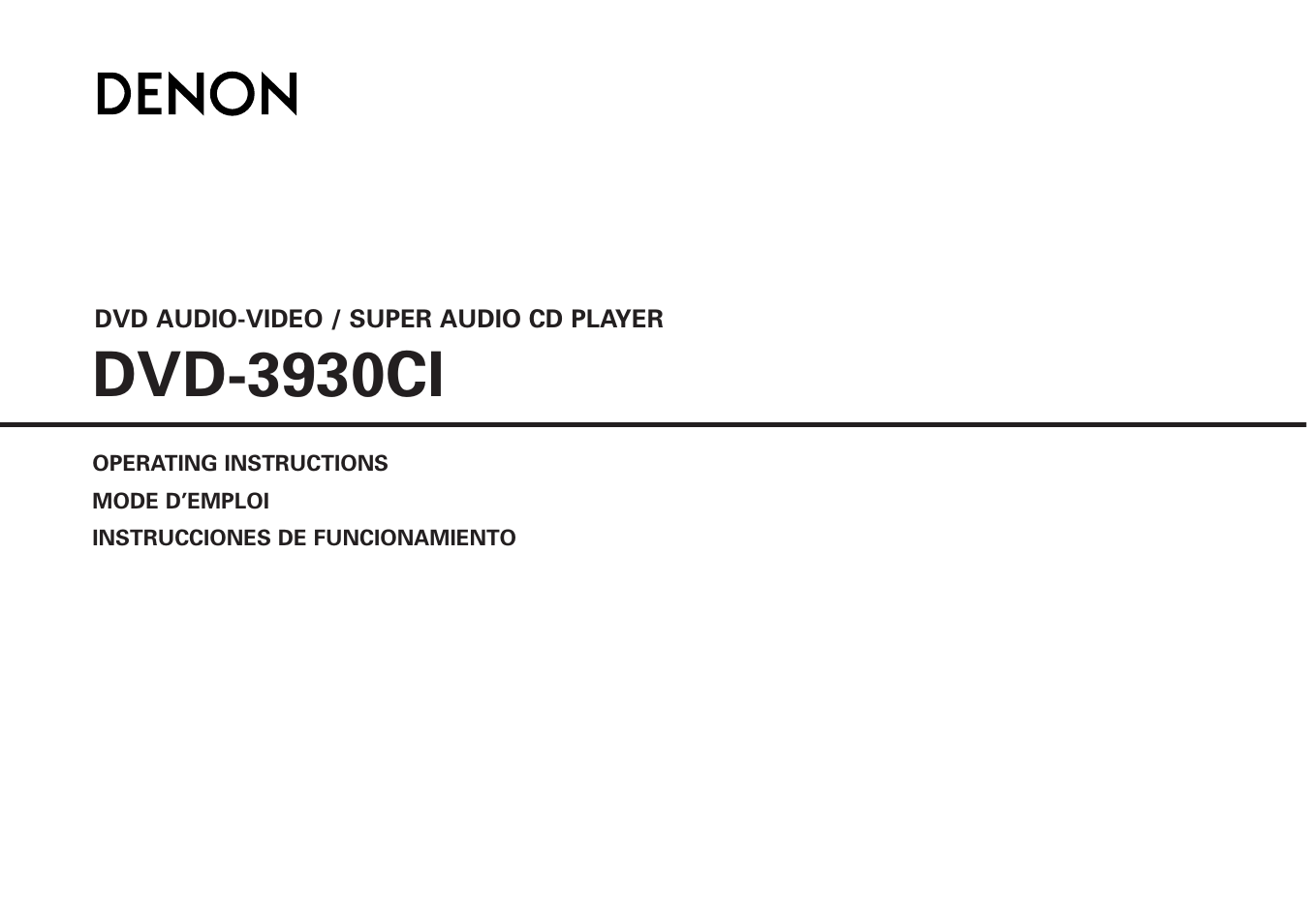 Denon DVD-3930CI User Manual | 54 pages