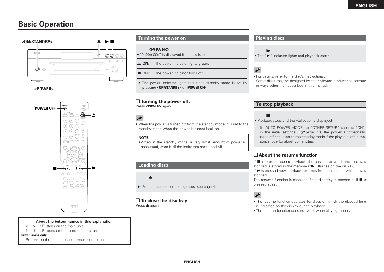 Basic operation | Denon DVD-3930CI User Manual | Page 37 / 54