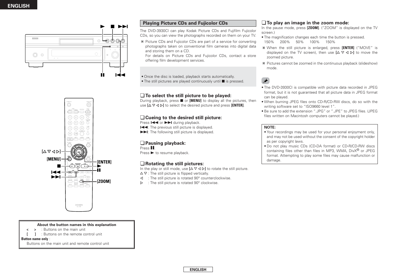 Denon DVD-3930CI User Manual | Page 44 / 54