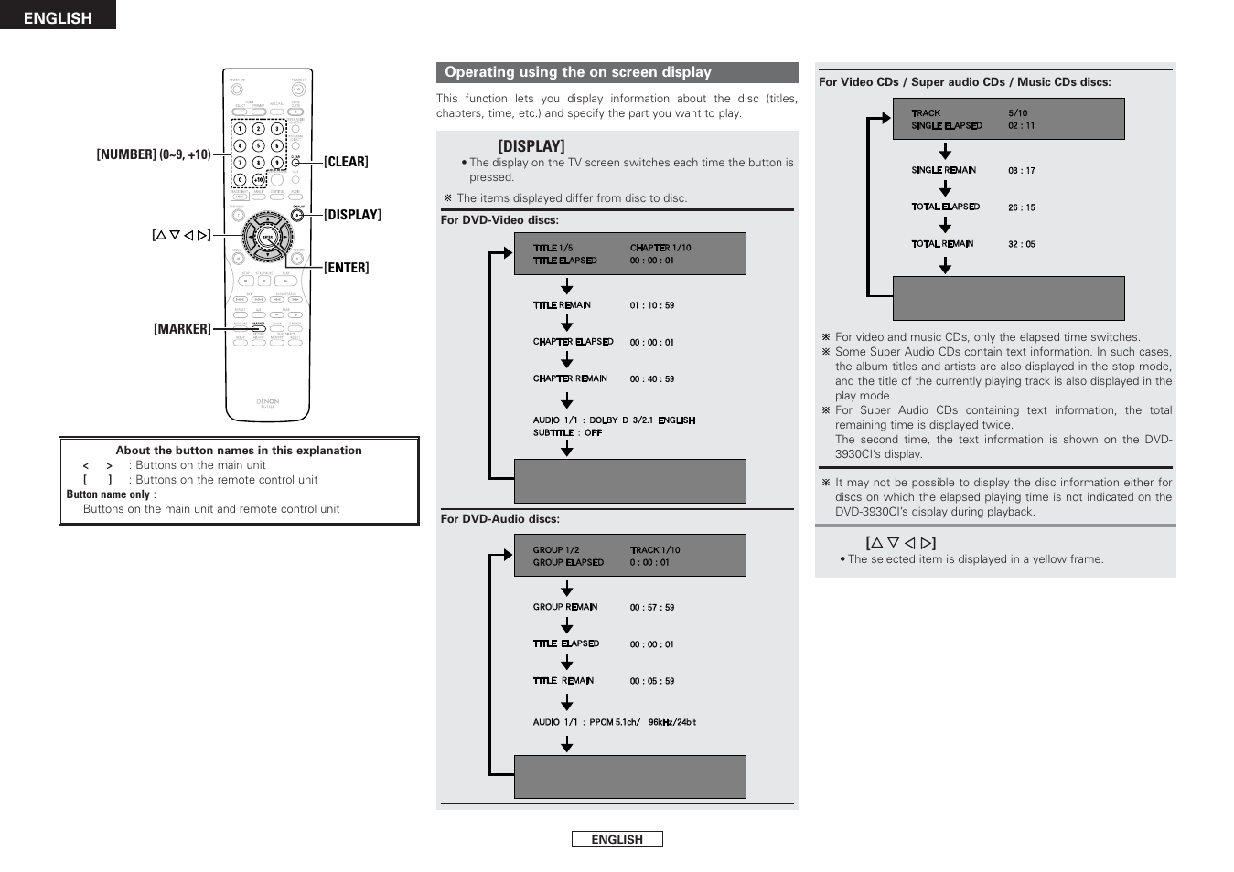 Denon DVD-3930CI User Manual | Page 48 / 54