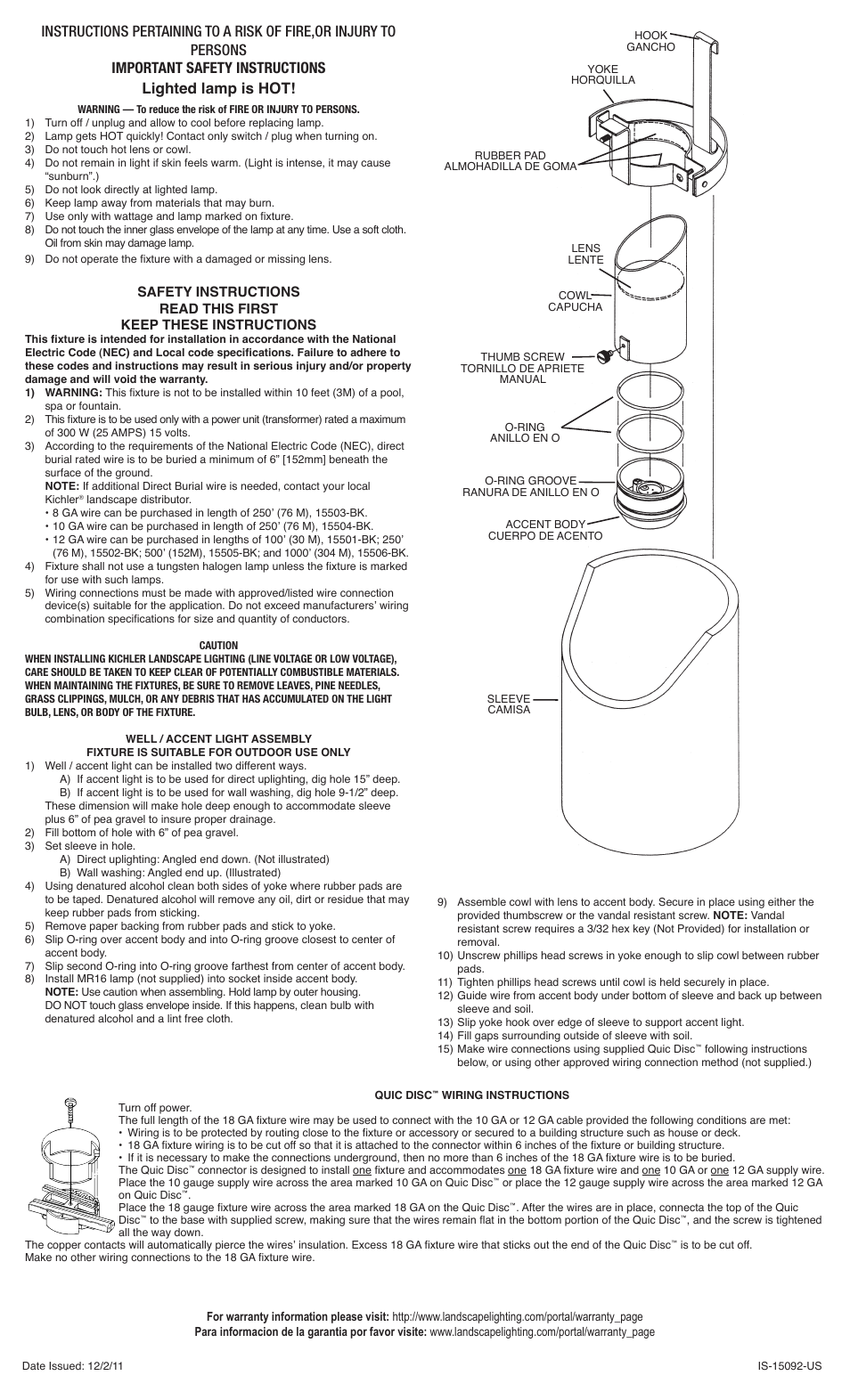 Kichler 15092 User Manual | 2 pages