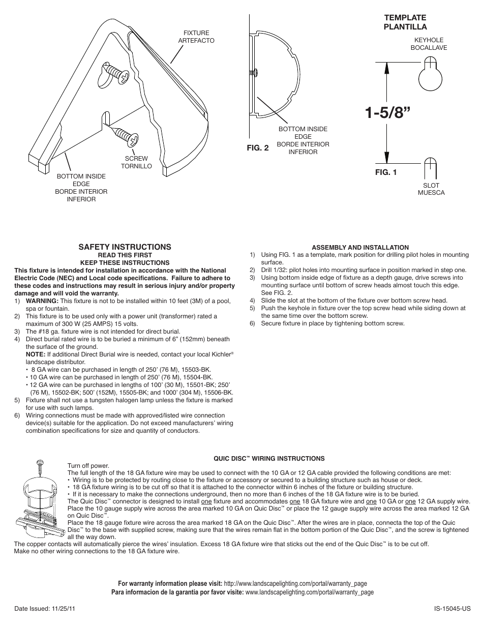 Kichler 15045 User Manual | 2 pages