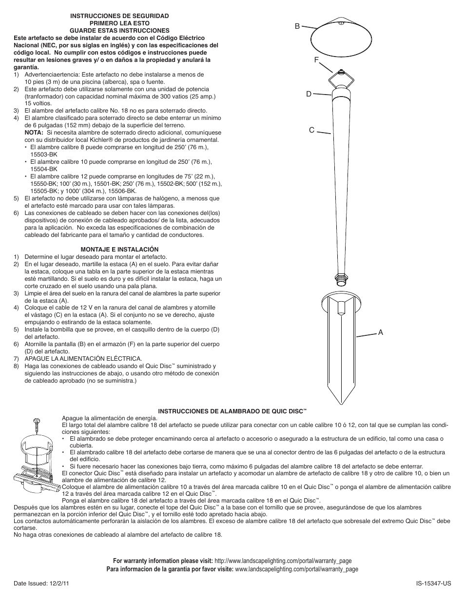 Kichler 15347 User Manual | Page 2 / 2