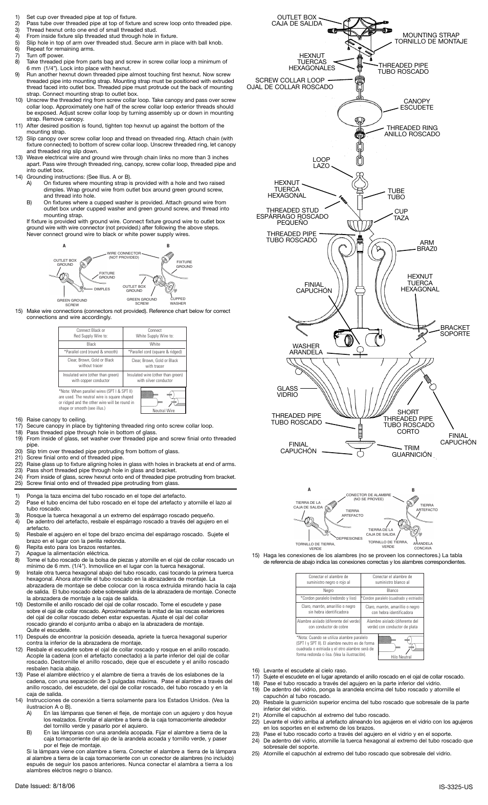 Kichler 3325 User Manual | 1 page