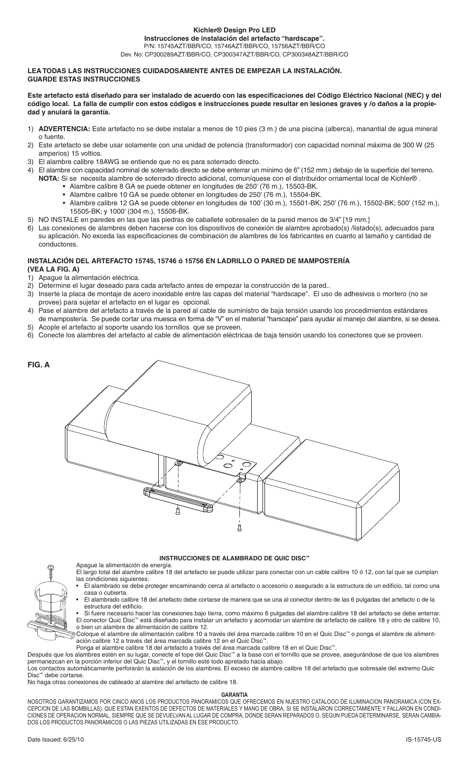 Kichler 15745 User Manual | Page 2 / 2