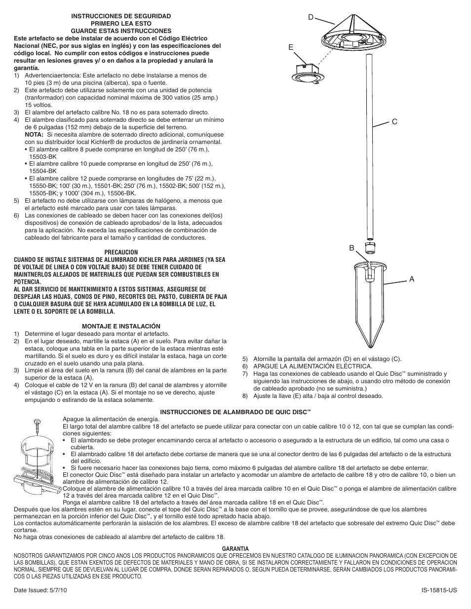 Kichler 15815 User Manual | Page 2 / 2