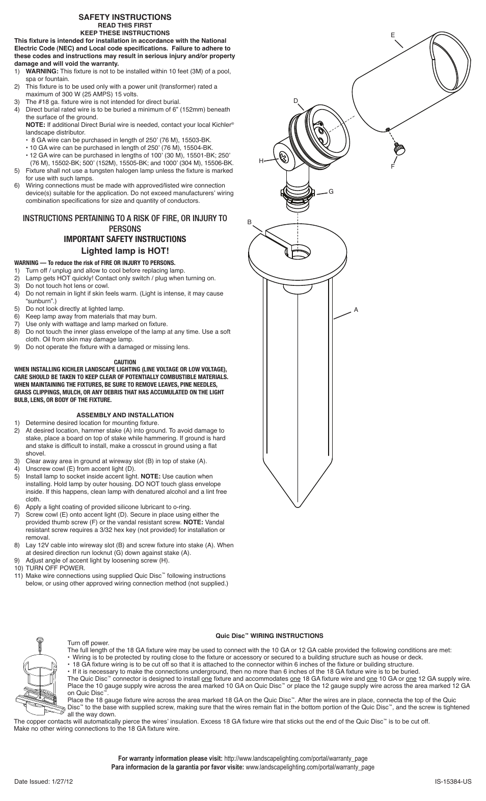 Kichler 15384 User Manual | 2 pages