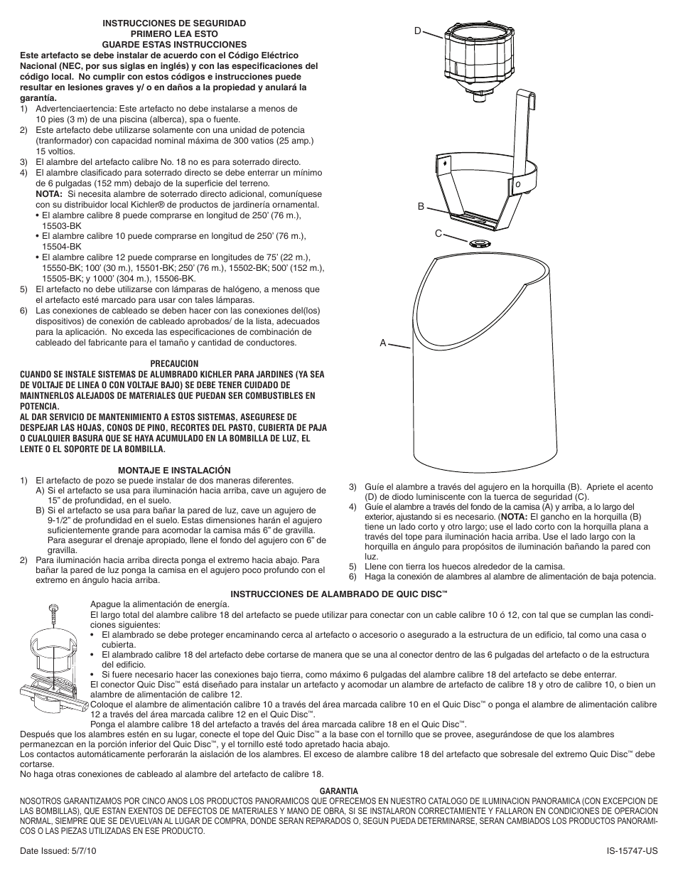 Kichler 15747 User Manual | Page 2 / 2