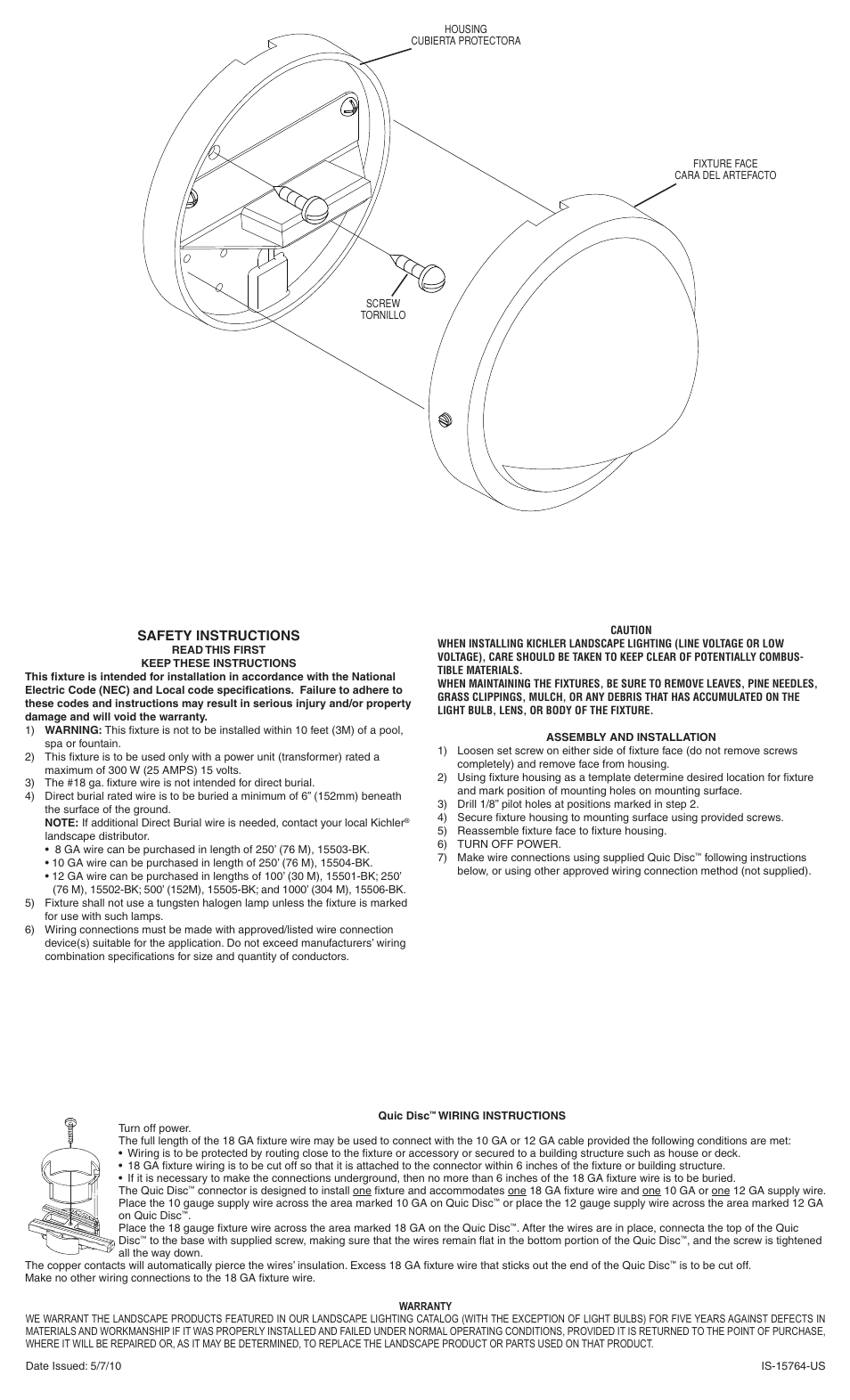 Kichler 15764 User Manual | 2 pages