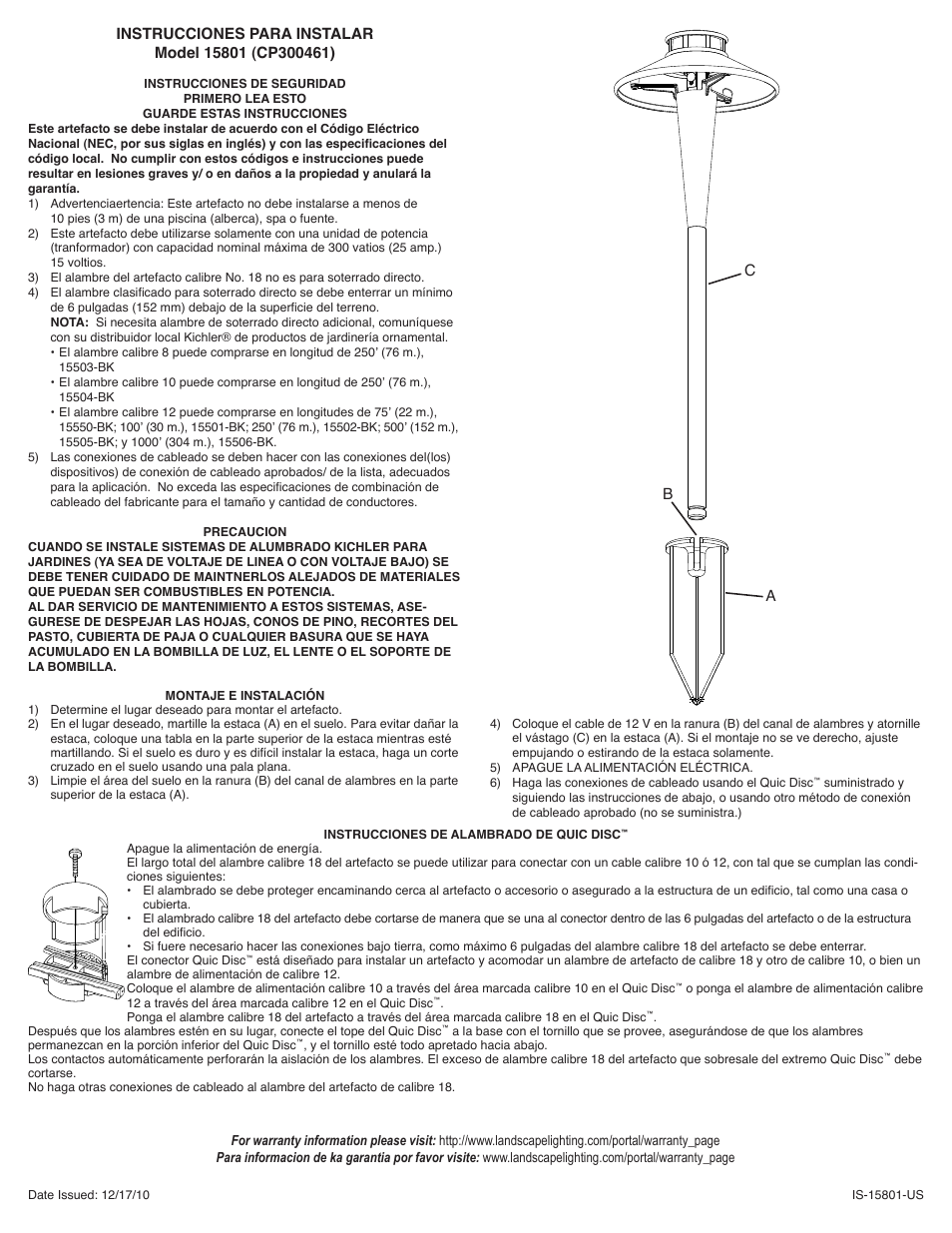 Kichler 15801 User Manual | Page 2 / 2