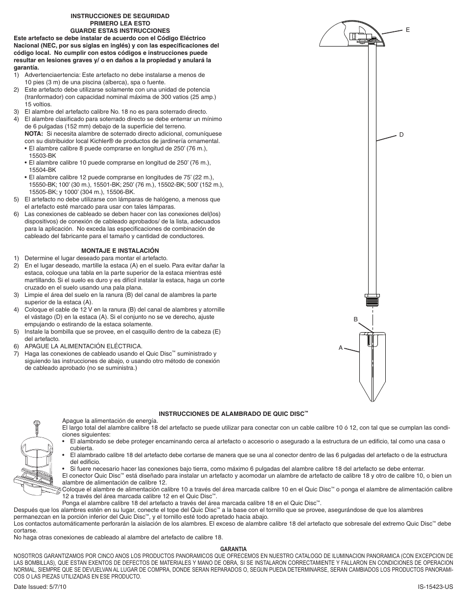 Kichler 15423 User Manual | Page 2 / 2