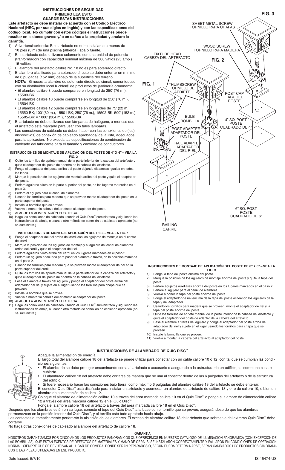 Fig. 1 fig. 2 fig. 3 | Kichler 15474 User Manual | Page 2 / 2