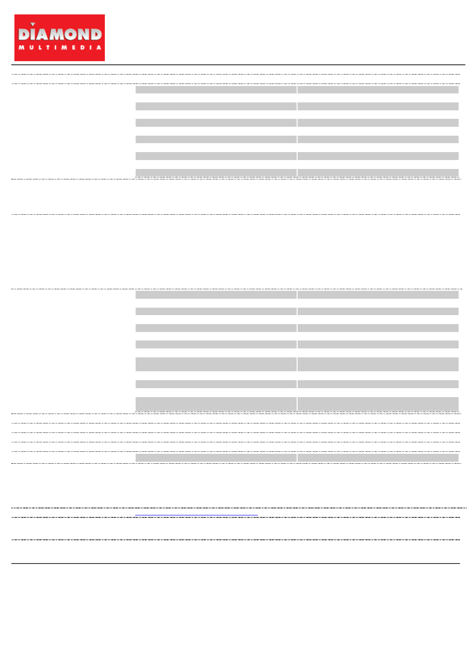 Diamond Multimedia ATI Radeon SKU 3870PE4512 User Manual | 1 page