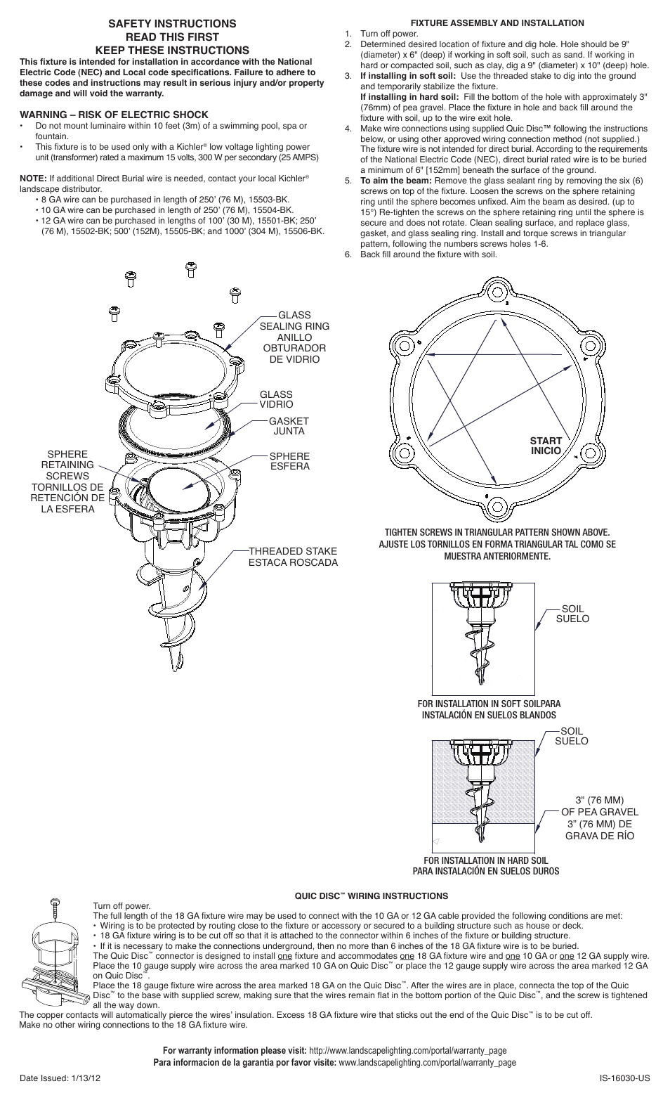 Kichler 16030 User Manual | 2 pages