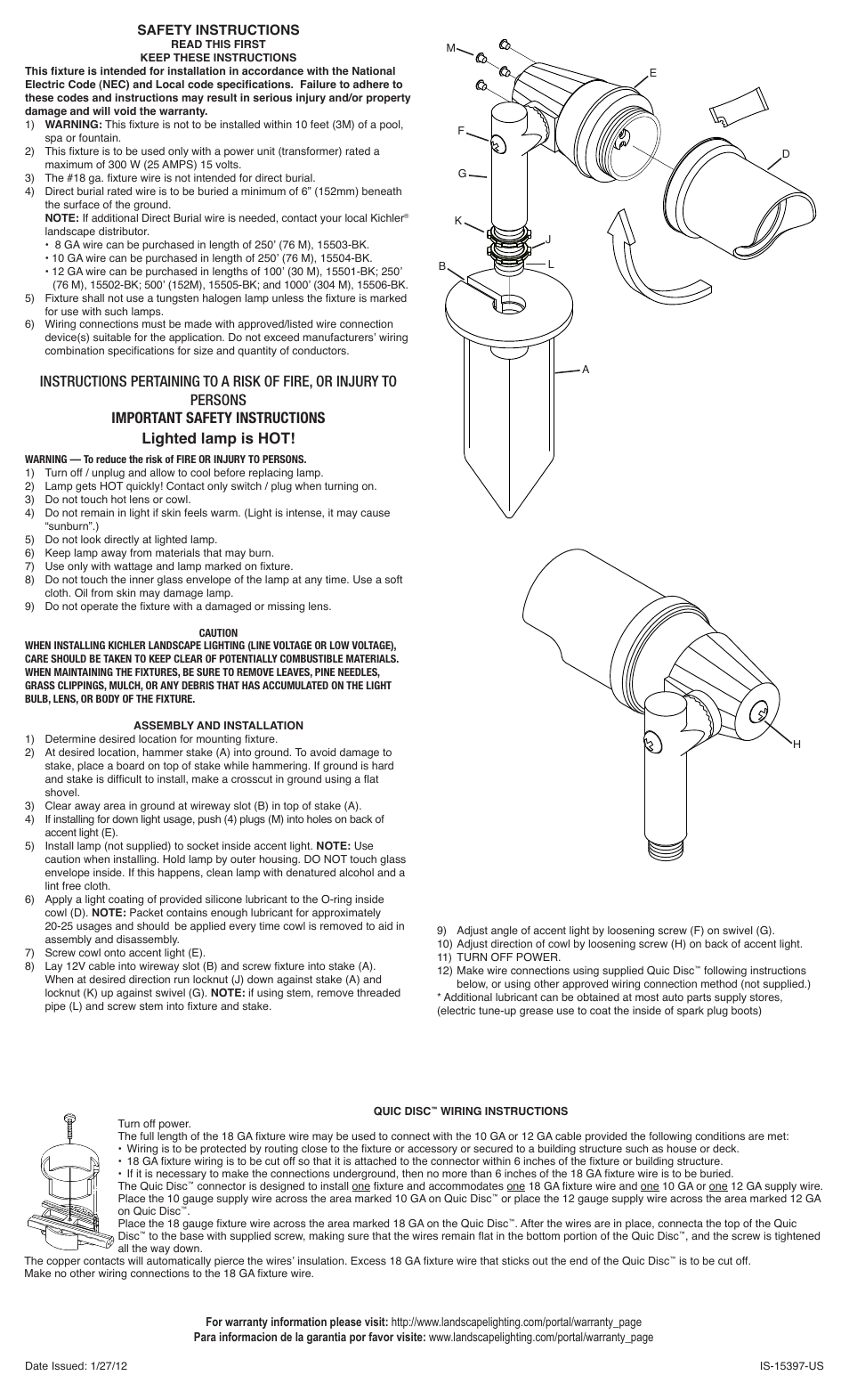 Kichler 15397 User Manual | 2 pages