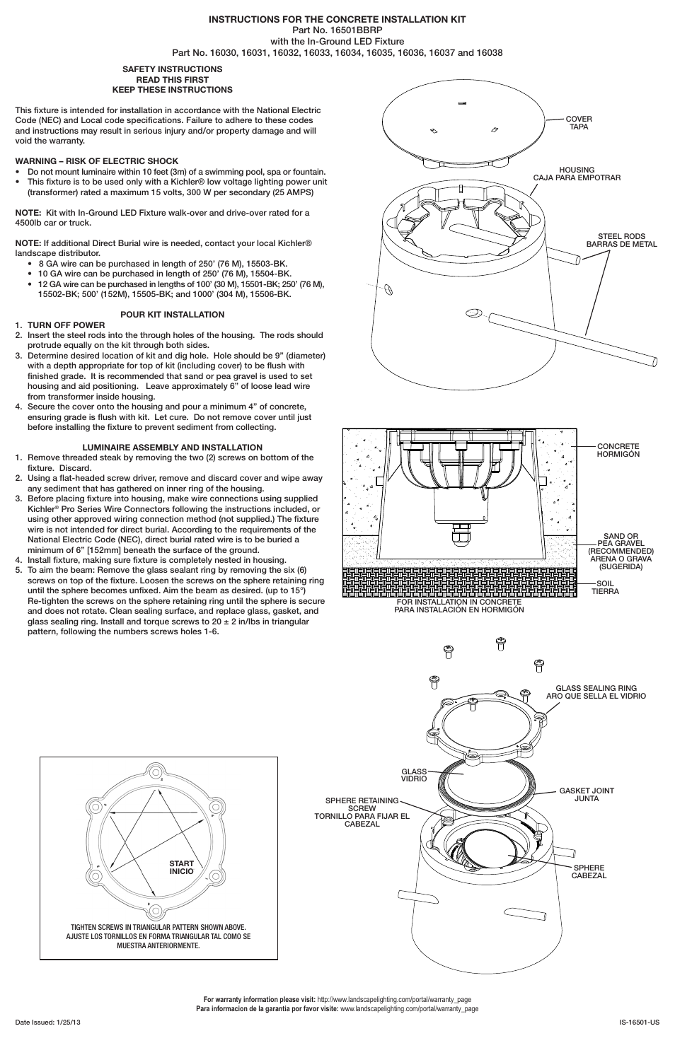 Kichler 16501 User Manual | 2 pages