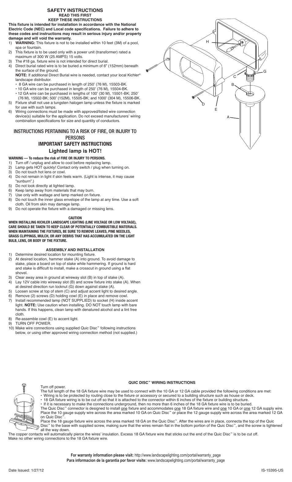 Kichler 15395 User Manual | 2 pages