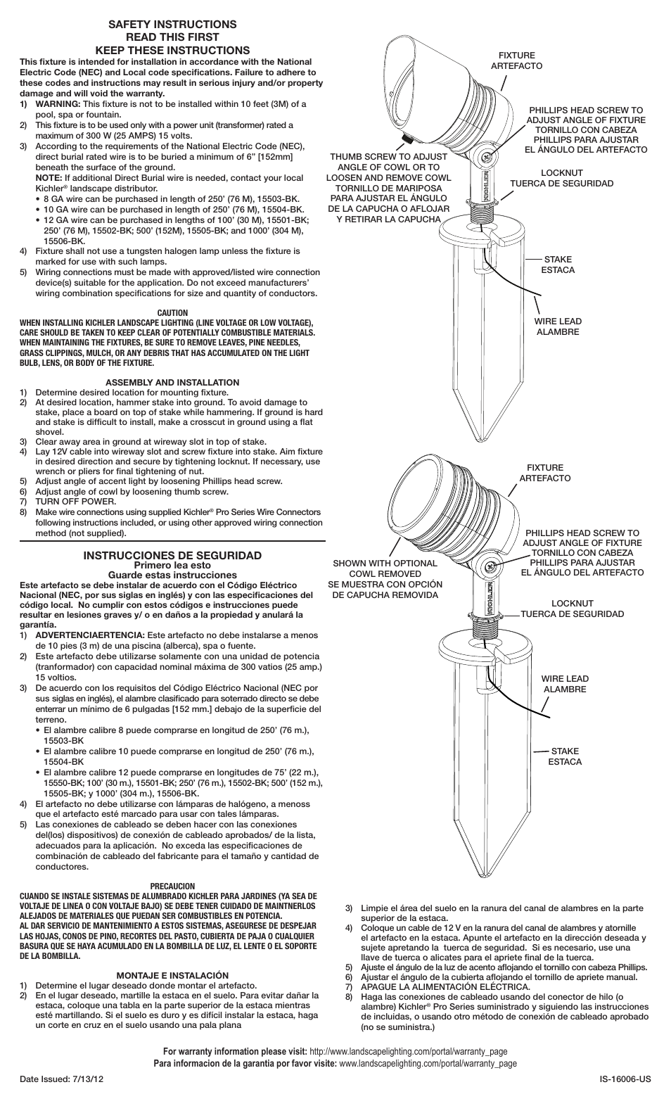 Kichler 16006 User Manual | 2 pages