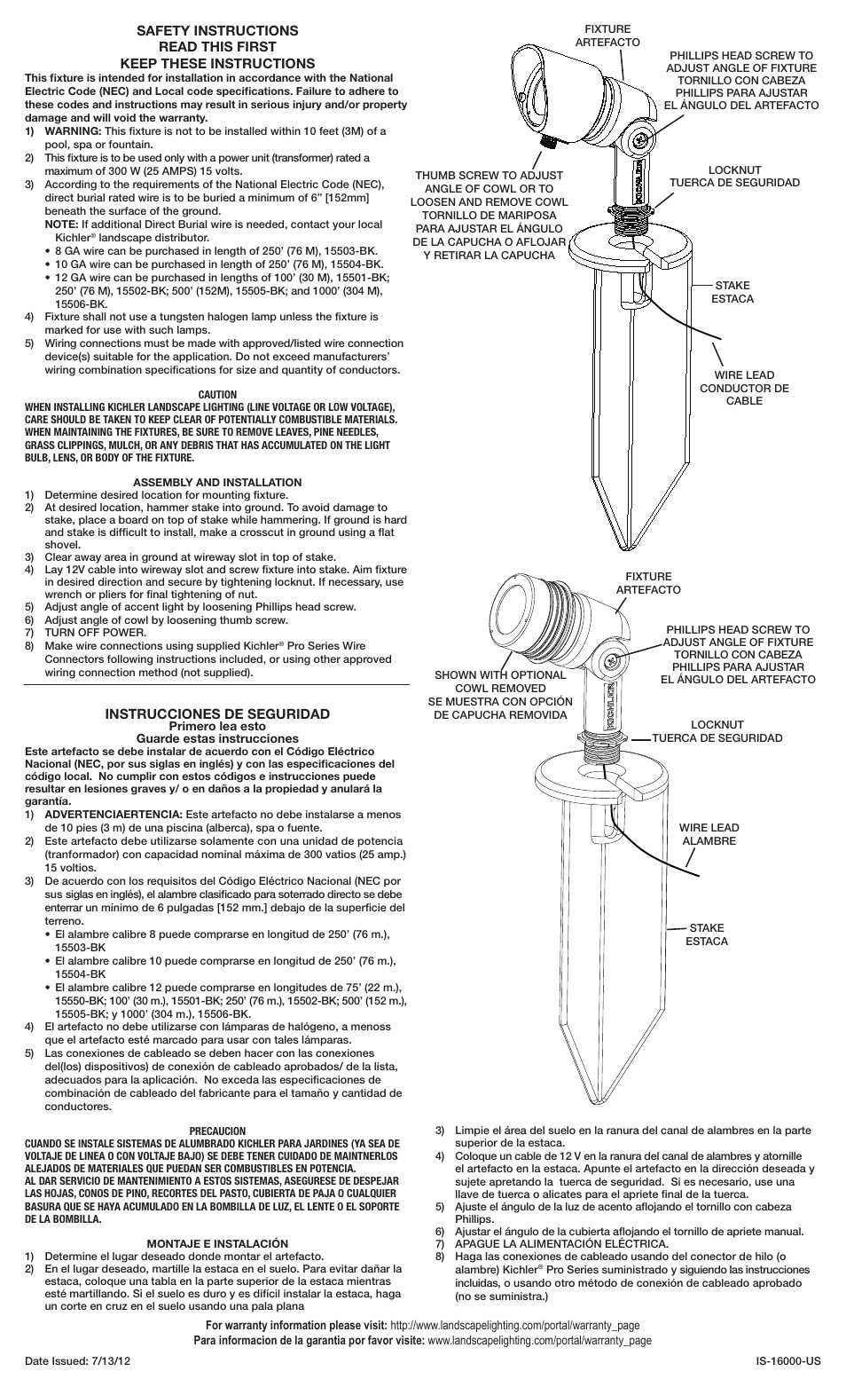 Kichler 16000 User Manual | 2 pages