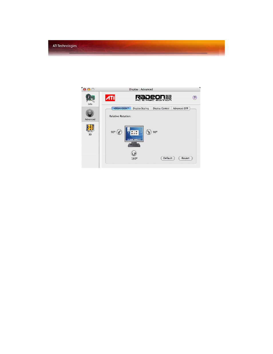 Versavision™ tab, Display scaling | Diamond Multimedia Radeon 9600 PRO User Manual | Page 11 / 46
