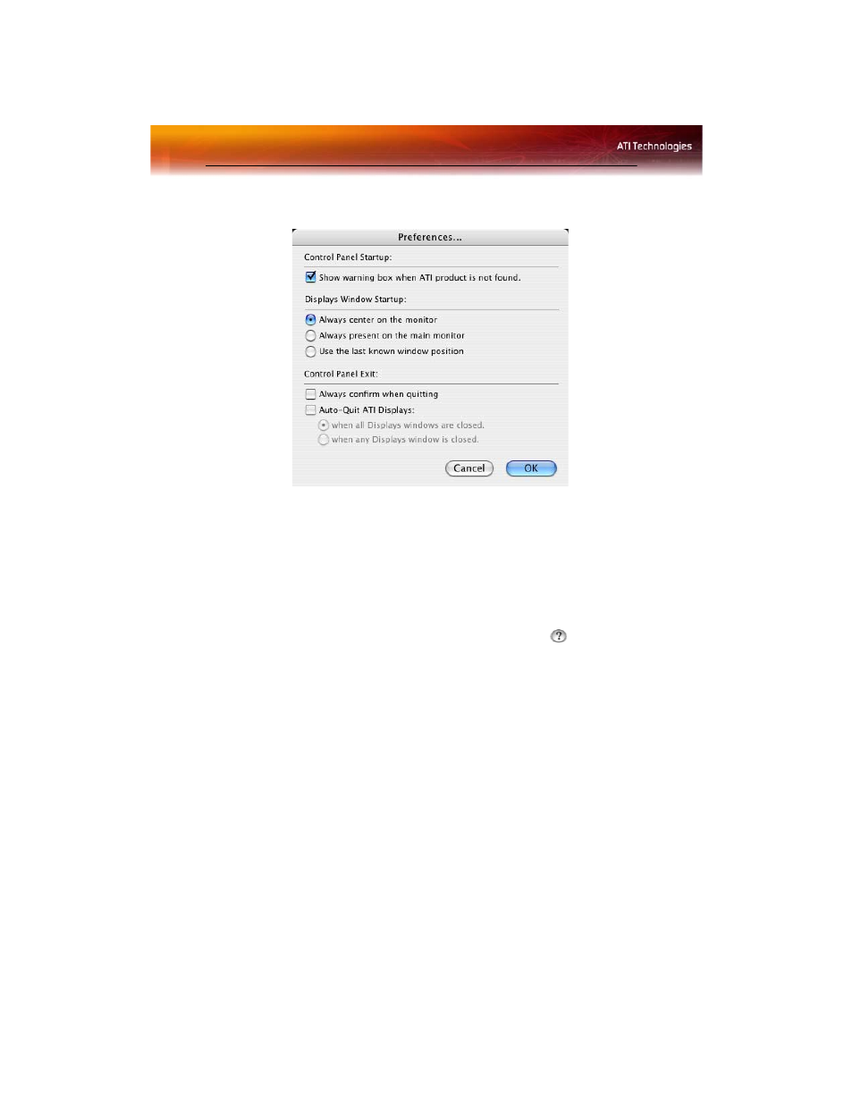 Ati displays preferences, Ati displays help, Using dvd and quicktime® playback | Using dvd and quicktime® playba, Using dvd and quicktime, Playback | Diamond Multimedia Radeon 9600 PRO User Manual | Page 20 / 46