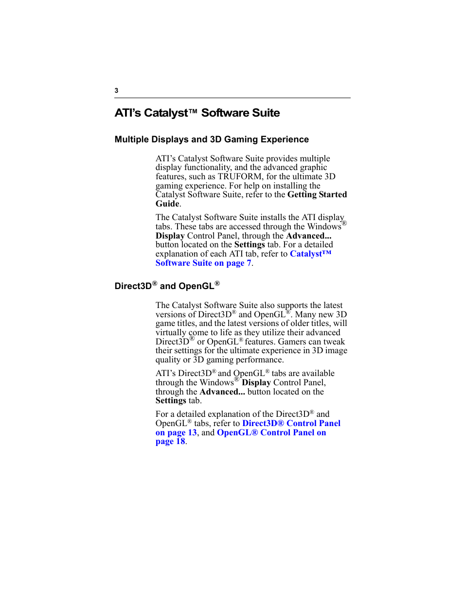 Ati’s catalyst™ software suite, Ati’s catalyst, Software suite | ATI Technologies RADEON 9000 User Manual | Page 7 / 36