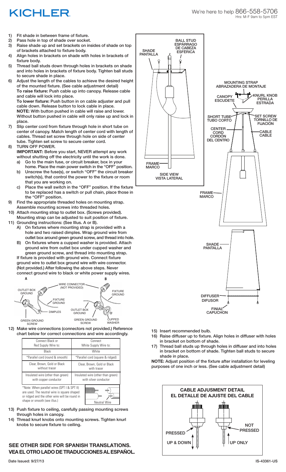 Kichler 43361 User Manual | 2 pages
