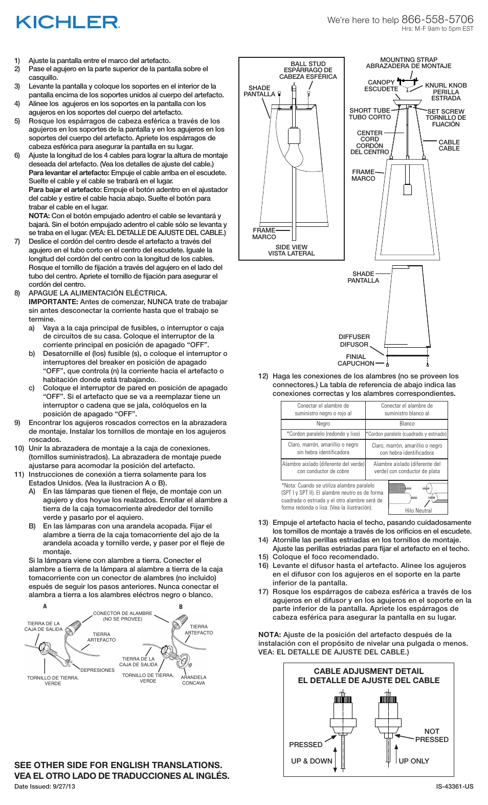 We’re here to help | Kichler 43361 User Manual | Page 2 / 2
