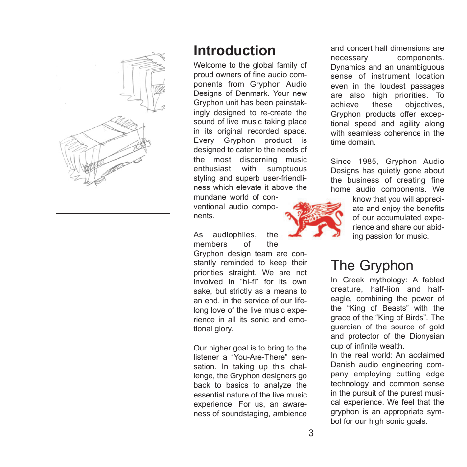 Introduction, The gryphon | Gryphon Diablo User Manual | Page 3 / 18