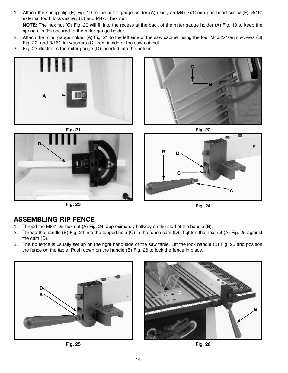 Assembling rip fence | Draytek SHOPMASTER SM200L User Manual | Page 14 / 77