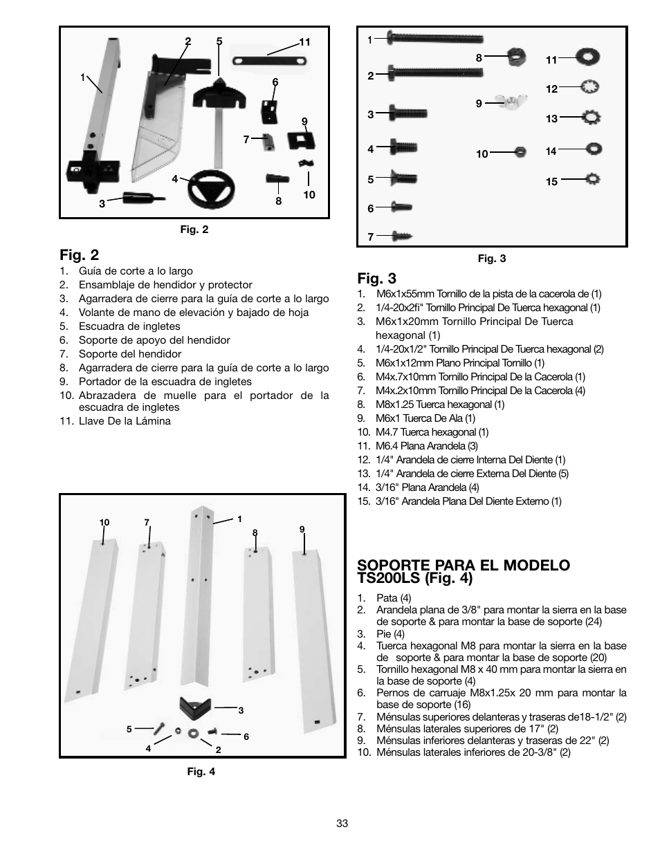 Soporte para el modelo ts200ls (fig. 4), Fig. 2, Fig. 3 | Draytek SHOPMASTER SM200L User Manual | Page 33 / 77